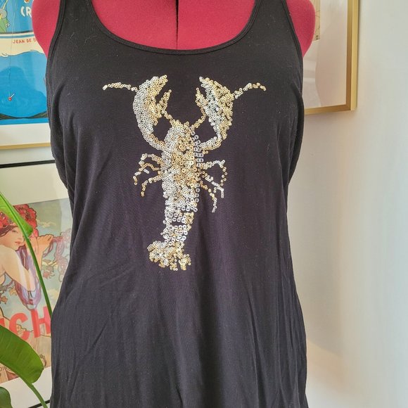 Old Navy Women’s L Racer Back Tanktop Lobster Design - Picture 1 of 4